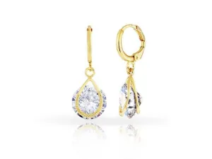 3.00ctw Floating Swarovski Elements Crystals in 18K Gold Plated Drop Earrings