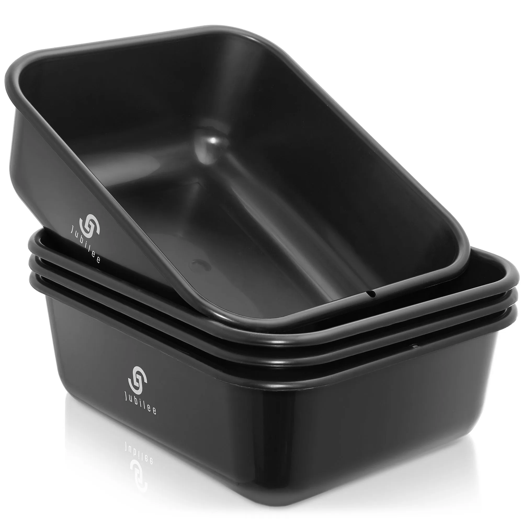 4-Pk Commercial Bus Box/Utility Tub - Plastic Storage Dish Bin