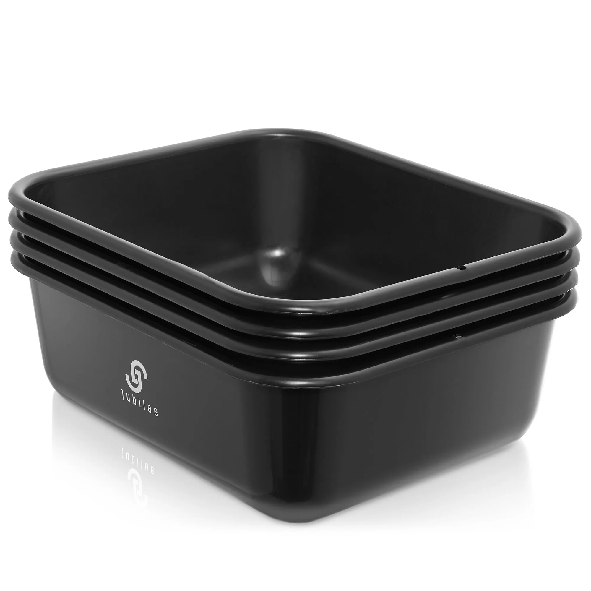 4-Pk Commercial Bus Box/Utility Tub - Plastic Storage Dish Bin