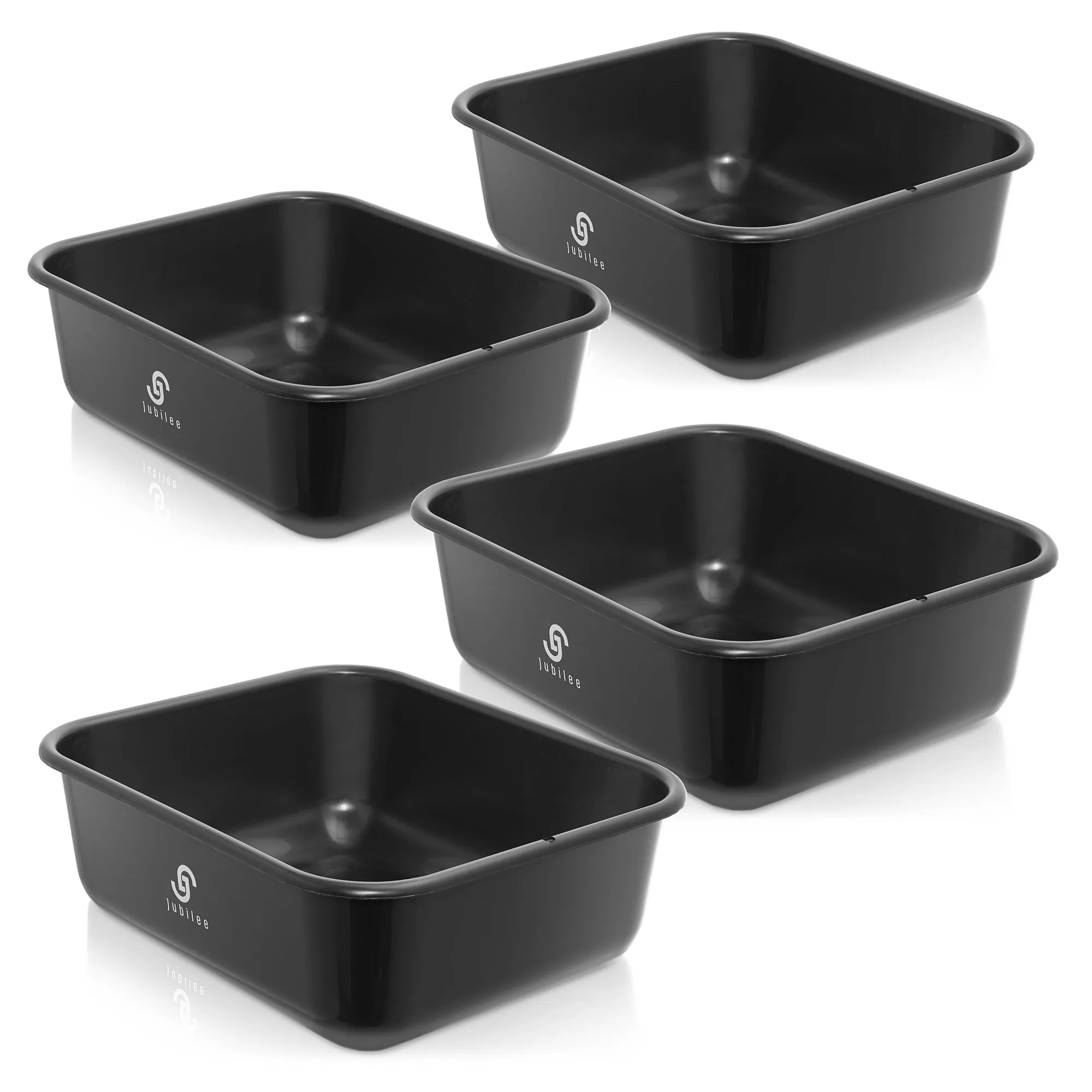 4-Pk Commercial Bus Box/Utility Tub - Plastic Storage Dish Bin