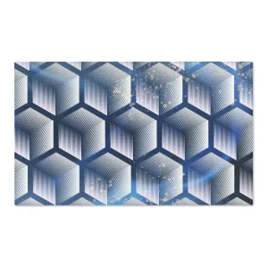 Abstract Colorful Area Rug | Blue White Geometric Modern Rug