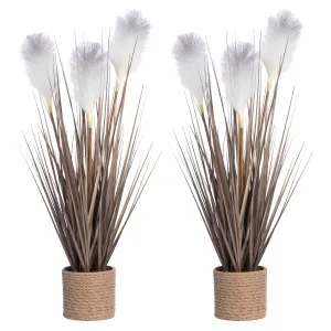 Artificial Reed Grass| White | 28” tall | 2 pack | Vintage Home