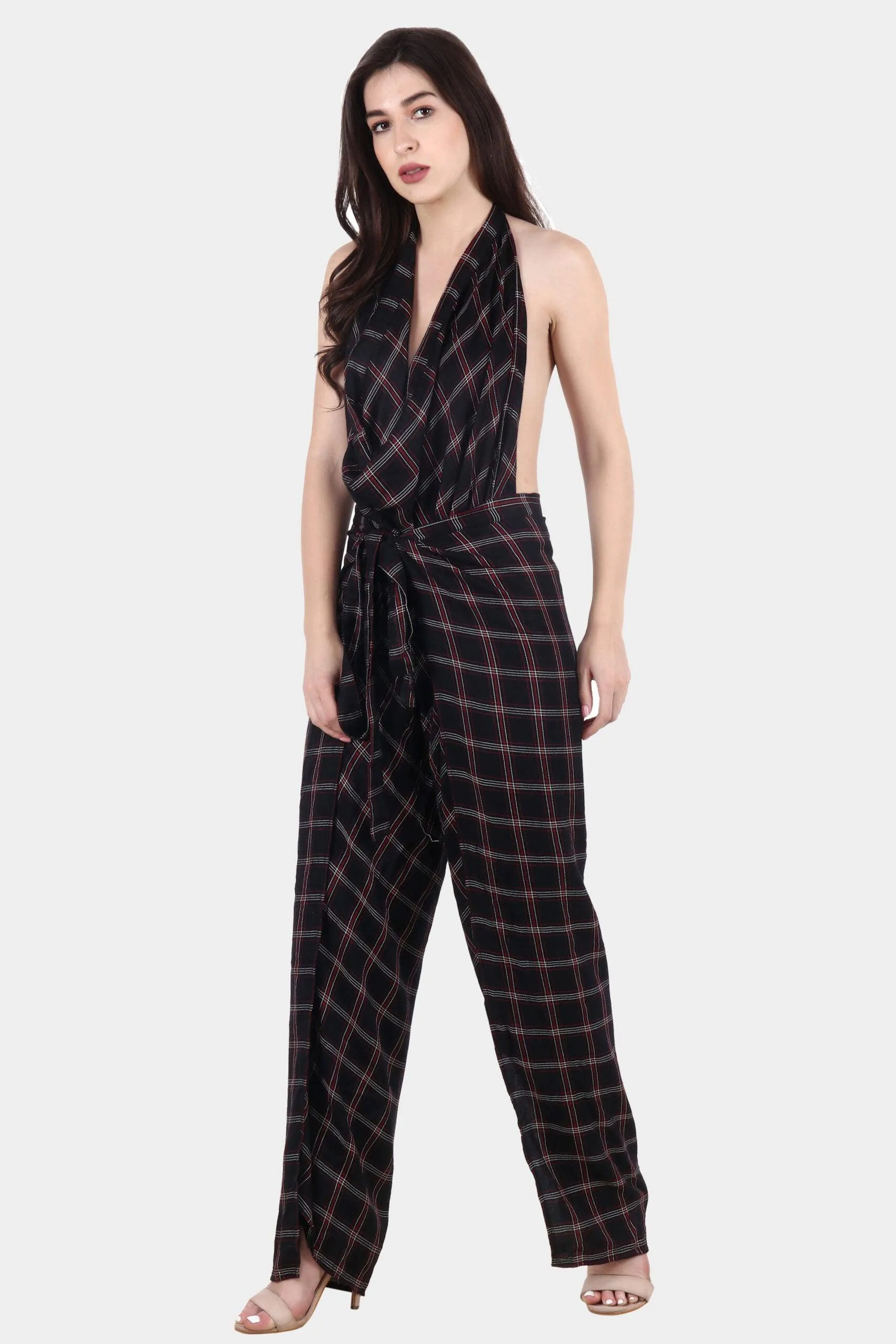 Black Checked Multiwear Jumpsuit/Pant