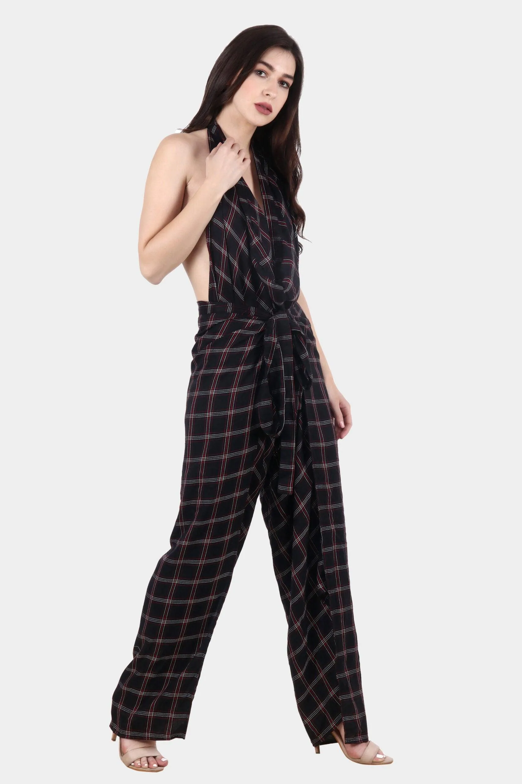 Black Checked Multiwear Jumpsuit/Pant