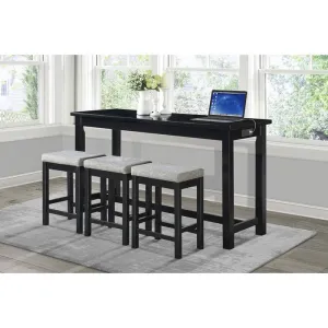 Black Counter Height Dining w/ built-in USB ports