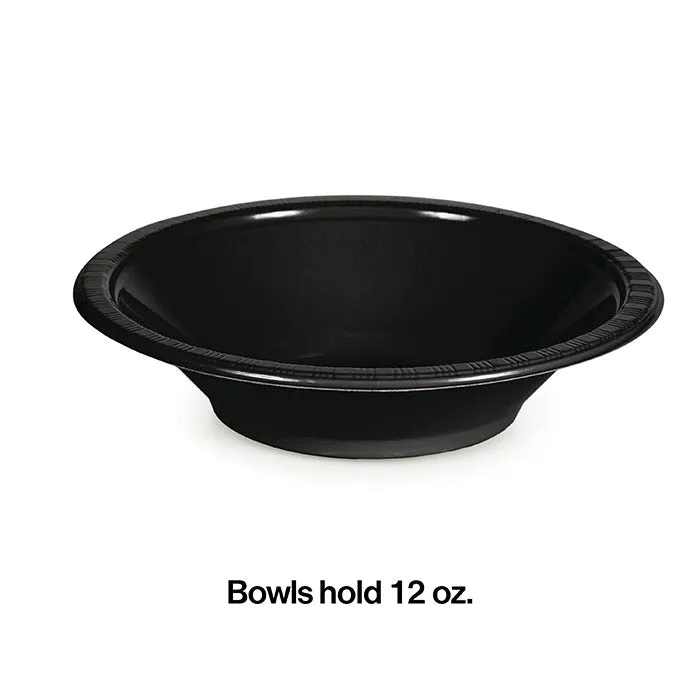 Bulk Black Velvet 12 oz Plastic Bowls (240 per Case)