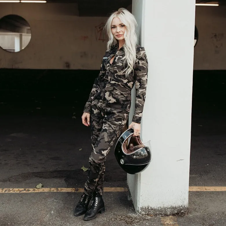 Camo Long Sleeve Jumpsuit