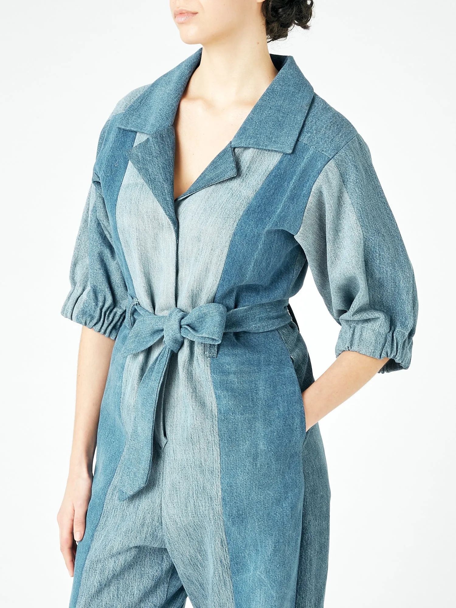 Classic Denim Jumpsuit Mid Blue