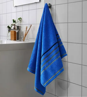 Cotton Towel With Jacquard Stripe(1894) - Royal Blue