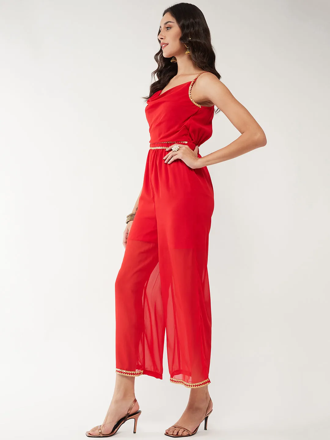 Cowl Neckline Jumpsuit