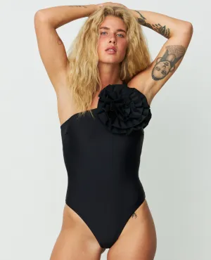 Cras Carrie Black Asymmetric Swimsuit