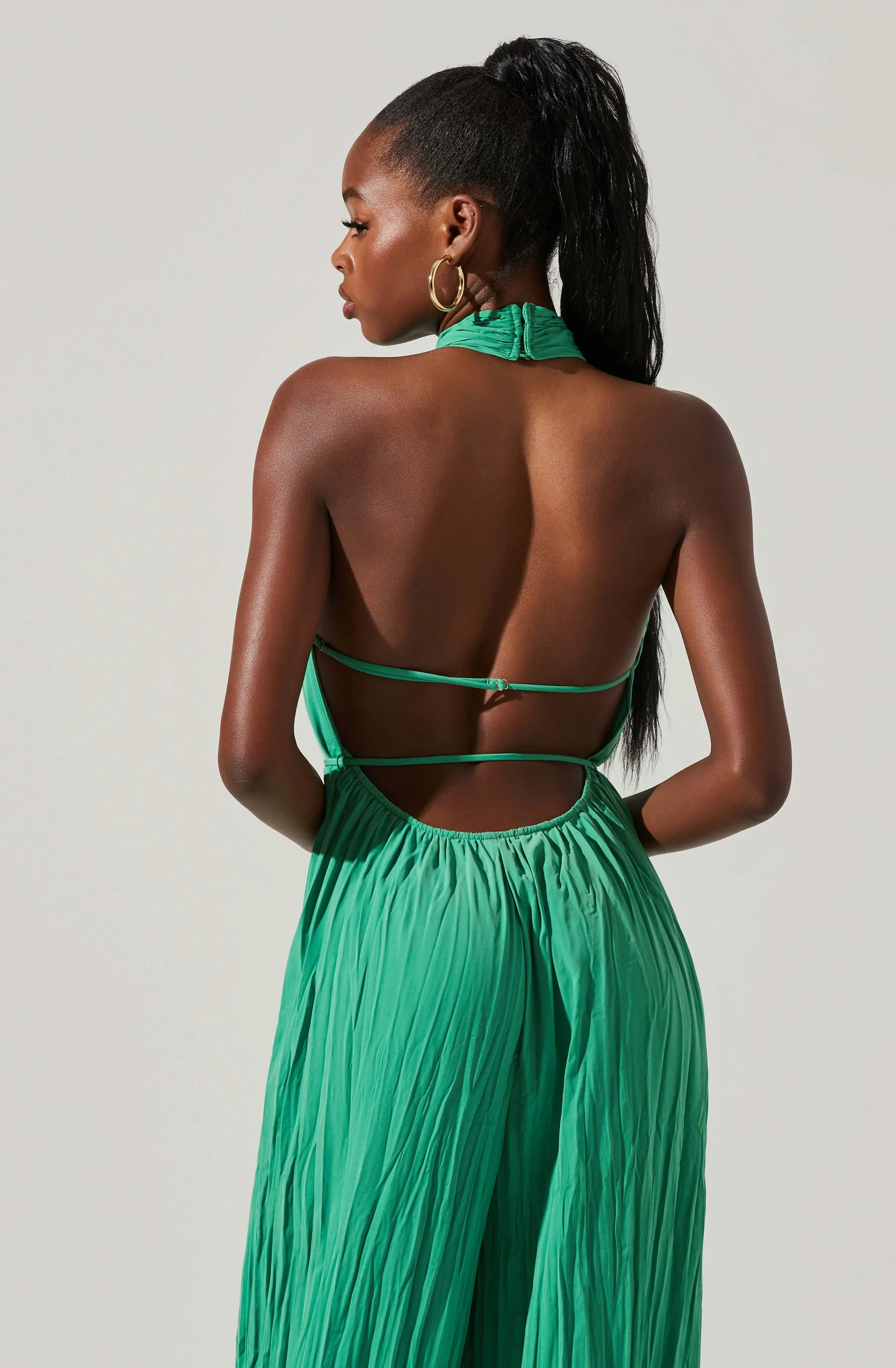 Damia Halter Wide Leg Jumpsuit