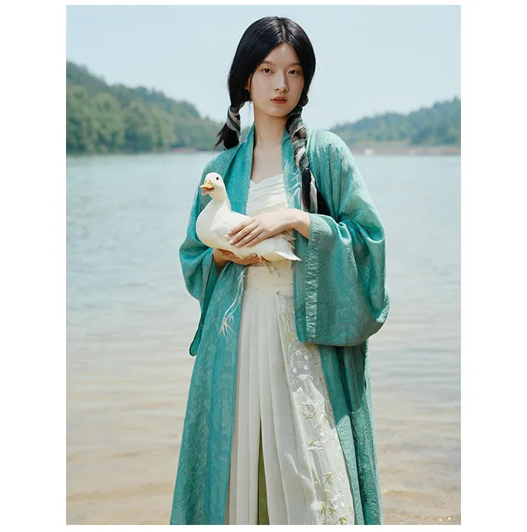 Distant Forest 尽林处 Modernized Song Dynasty Embroidered Bamboo Beizi & Baidiequn Set