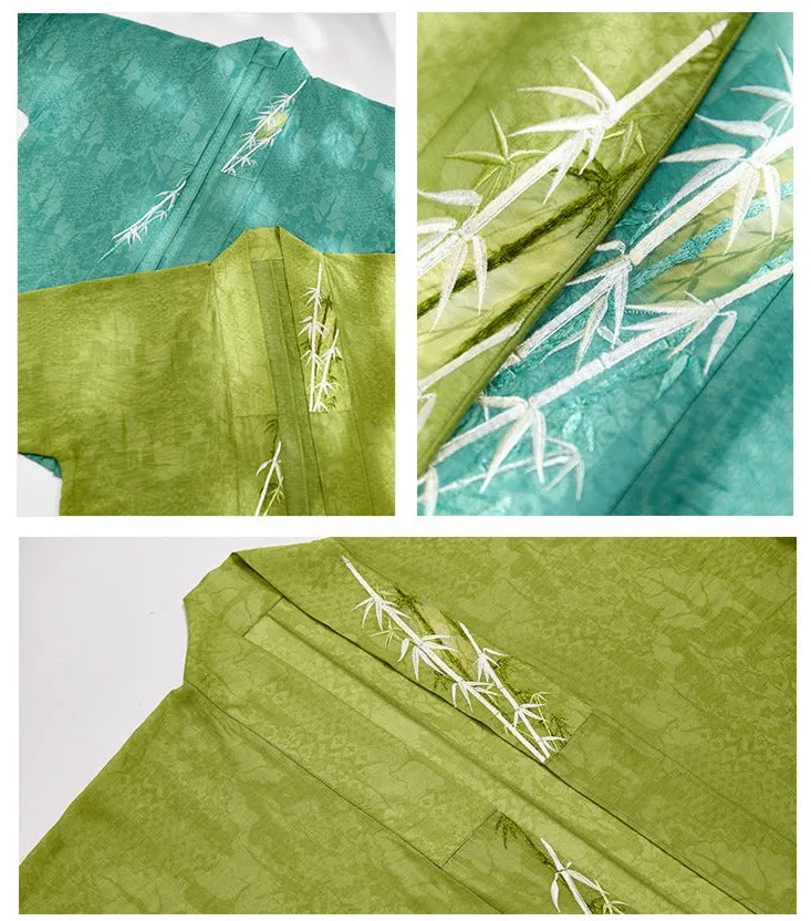 Distant Forest 尽林处 Modernized Song Dynasty Embroidered Bamboo Beizi & Baidiequn Set