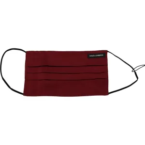 Dolce & Gabbana Elegant Maroon Silk Pleated Face Mask