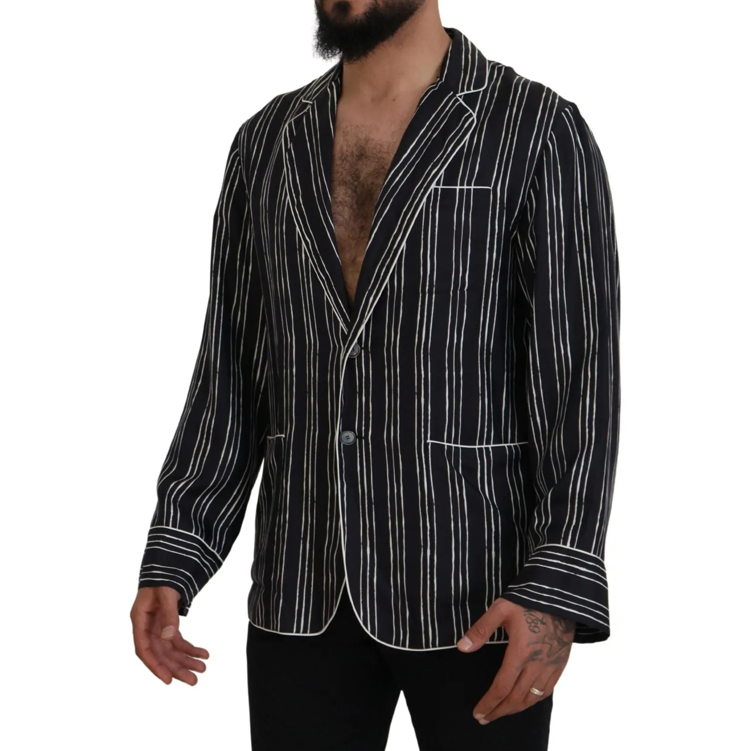 Dolce & Gabbana Elegant Silk Pajama Top Lounge Jacket