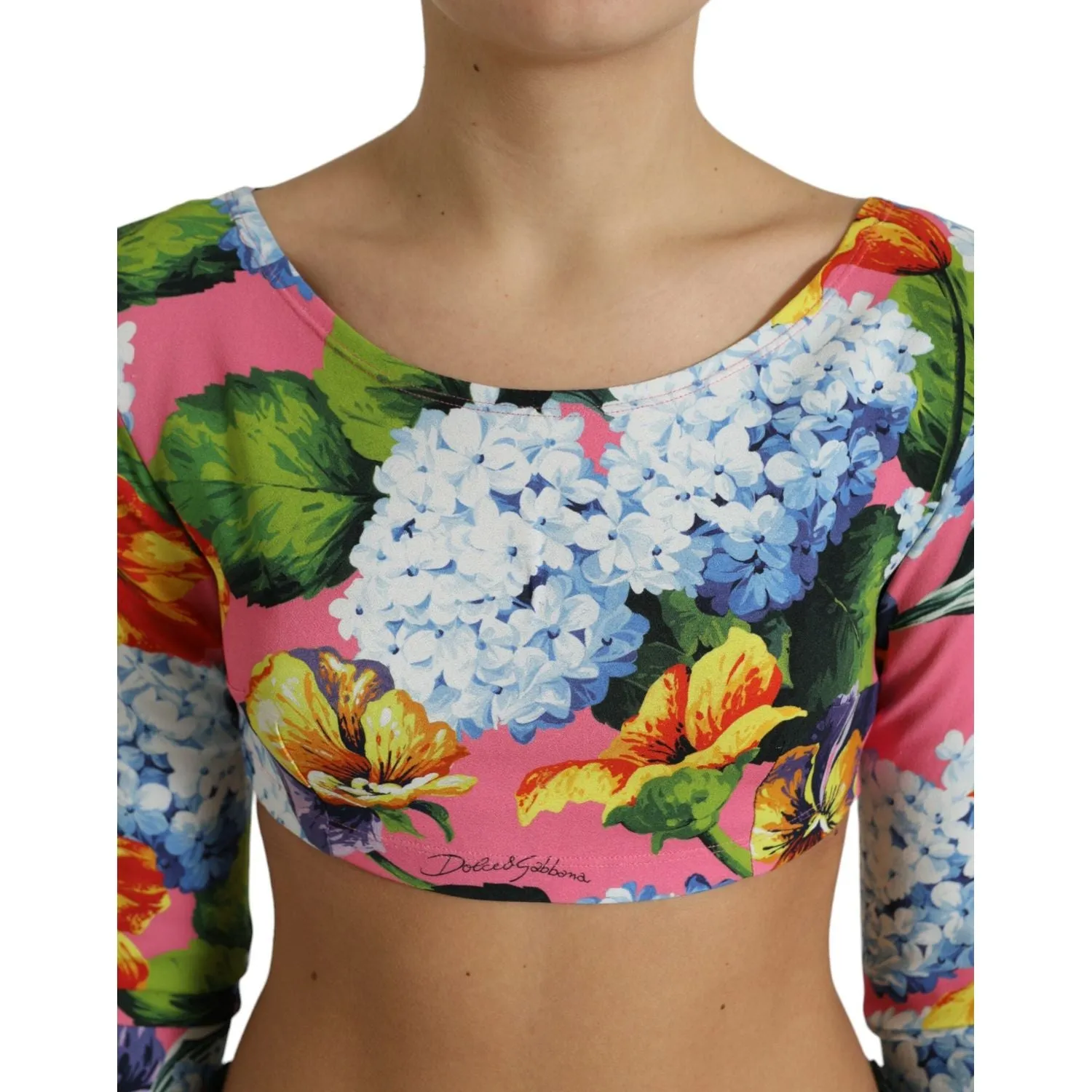 Dolce & Gabbana Floral Elegance Cropped Blouse