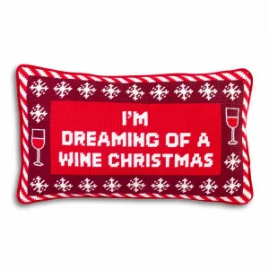 Dreaming of Wine Needlepoint Pillow