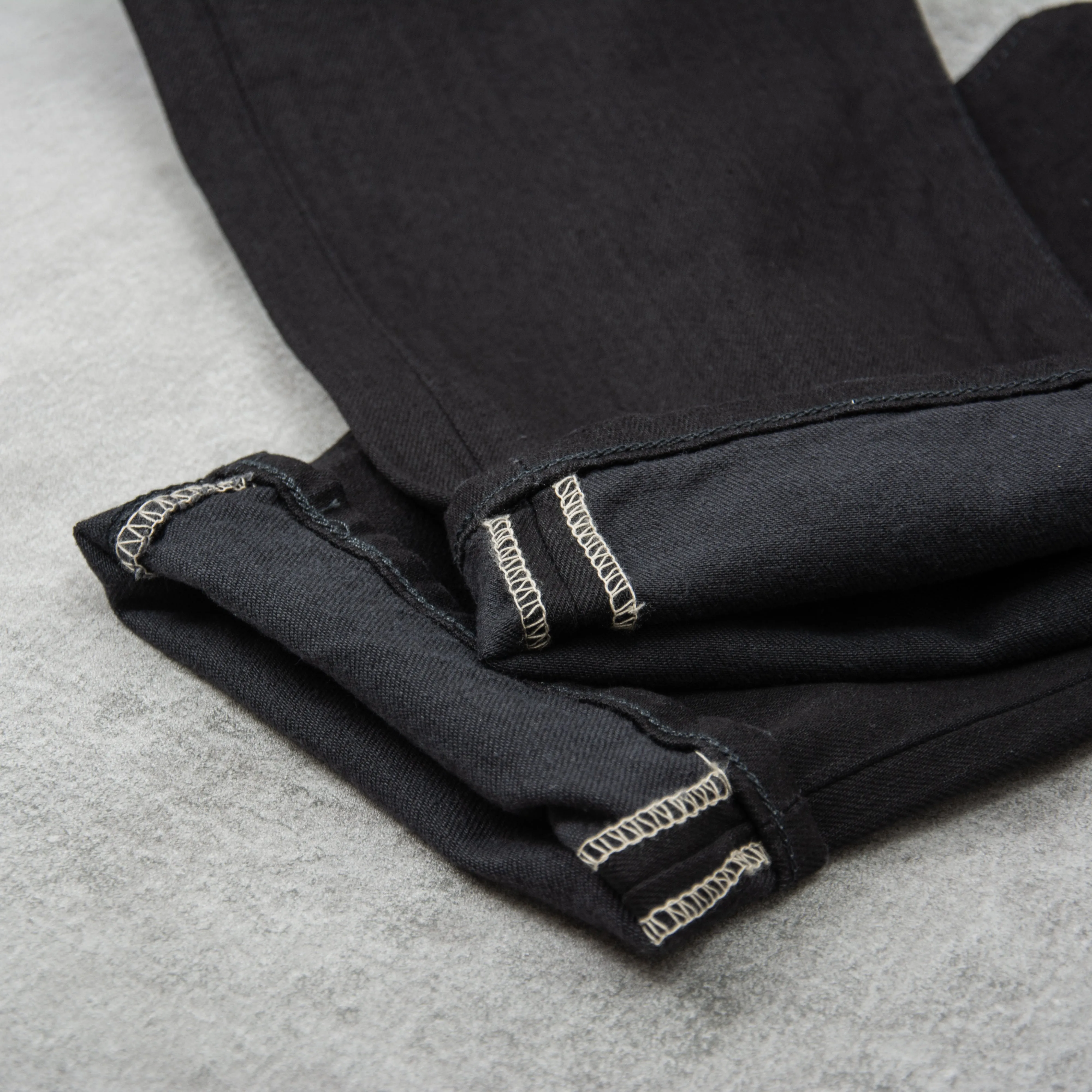 Edwin Slim Tapered Jeans Kaihara Stretch - Black x Black Rinsed