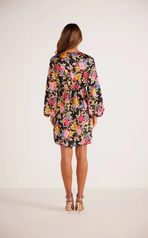 Emira Mini Dress Black Floral