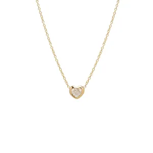 Floating Diamond Heart Necklace