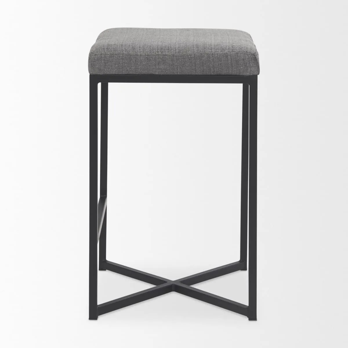 Frodo Bar Counter Stool Gray Fabric | Black Iron | Counter