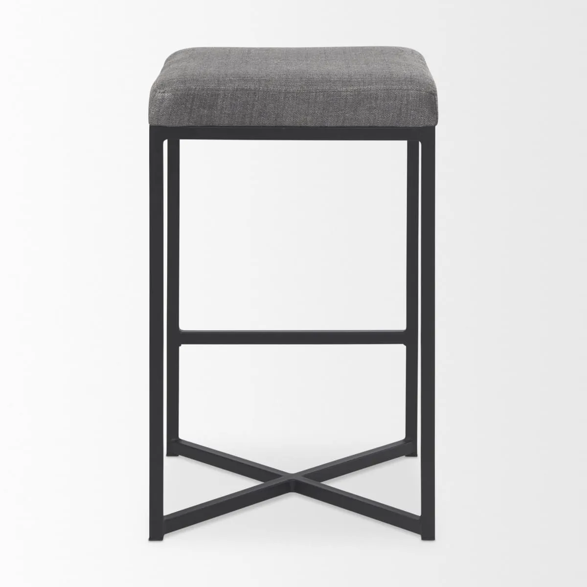 Frodo Bar Counter Stool Gray Fabric | Black Iron | Counter