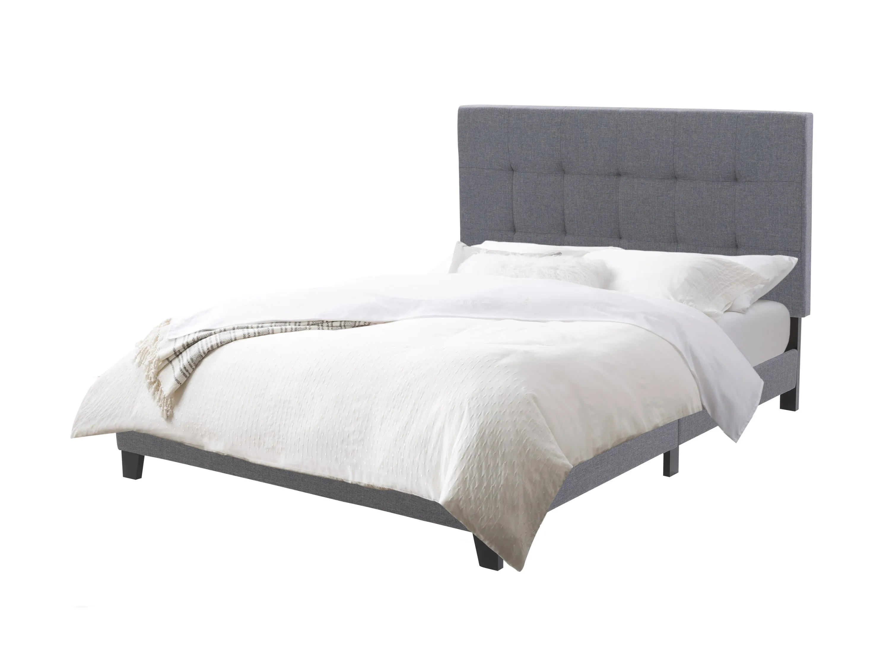 Grey Queen Panel Bed