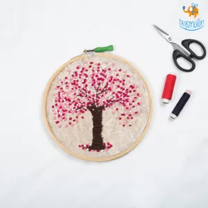 Handmade Cherry Blossom Embroidery Hoop Art