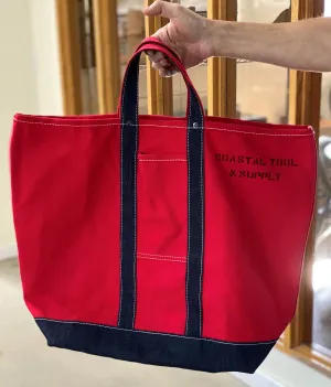 Extra-Large Red Tote Bag with Durable Handles – Perfect for Shopping, Beach, and Travel