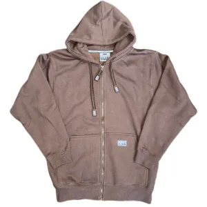 Heavyweight Full Zip Fleece Hoodie - Brown