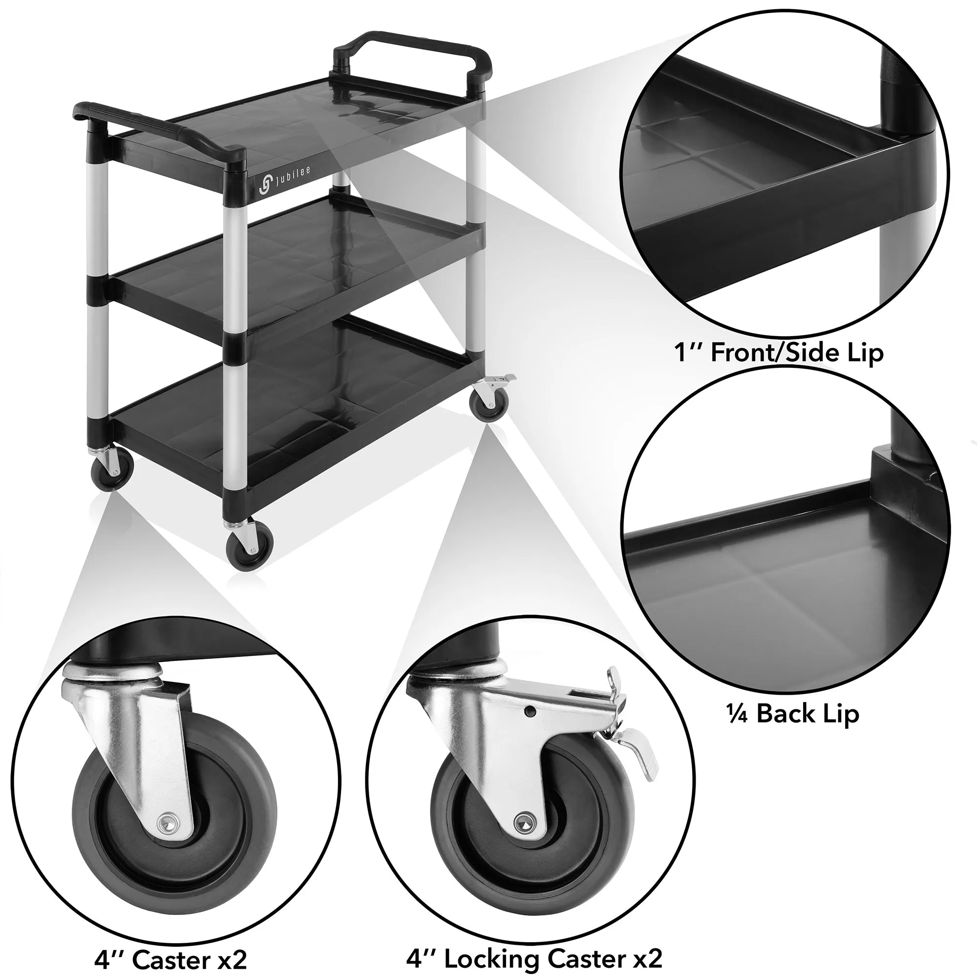 Jubilee 3-Tier Utility Service Cart with Wheels