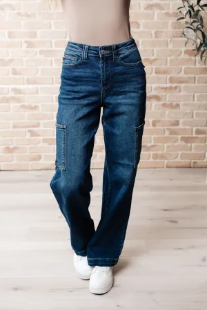 Judy Blue High Rise Cargo Straight Jeans