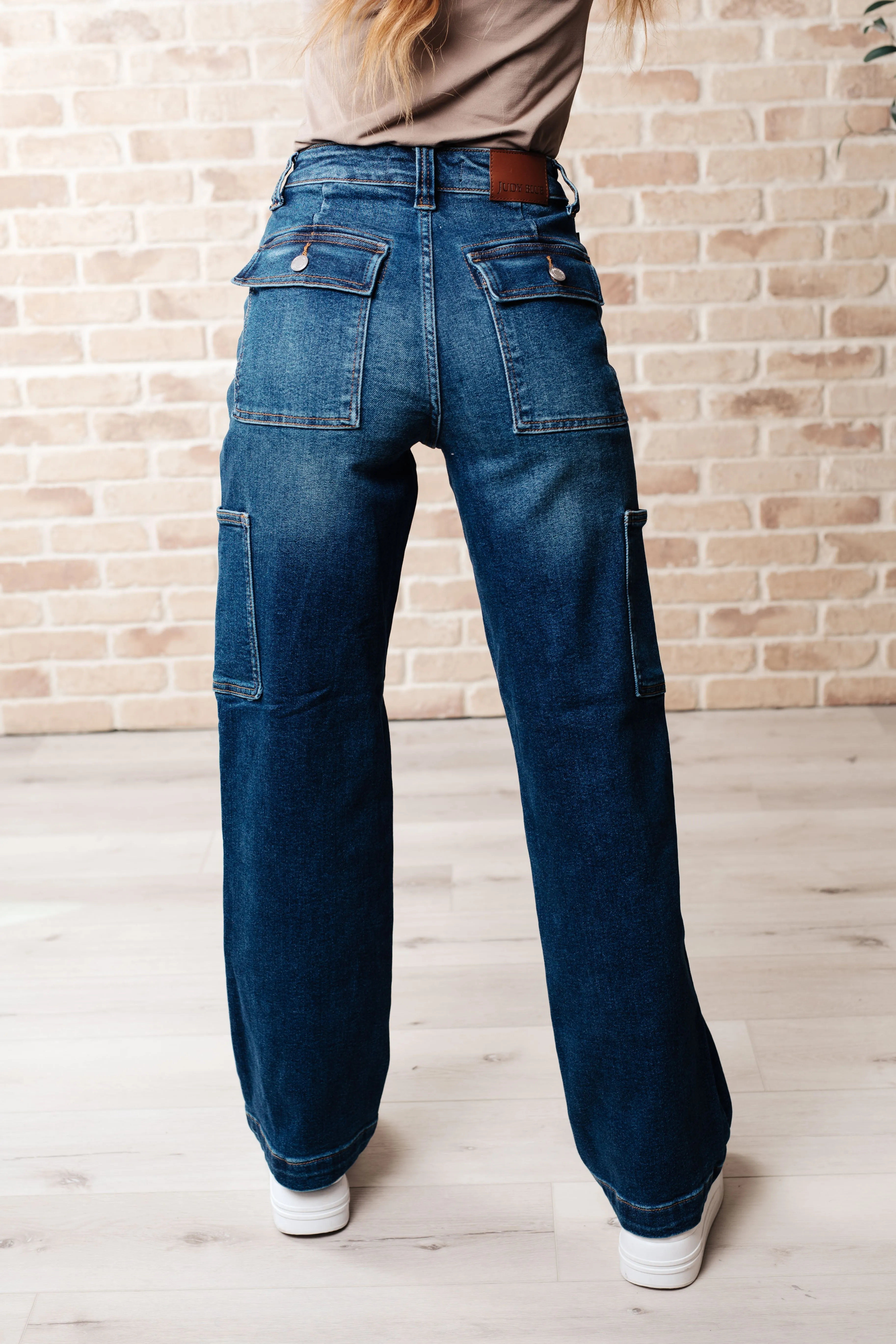 Judy Blue High Rise Cargo Straight Jeans