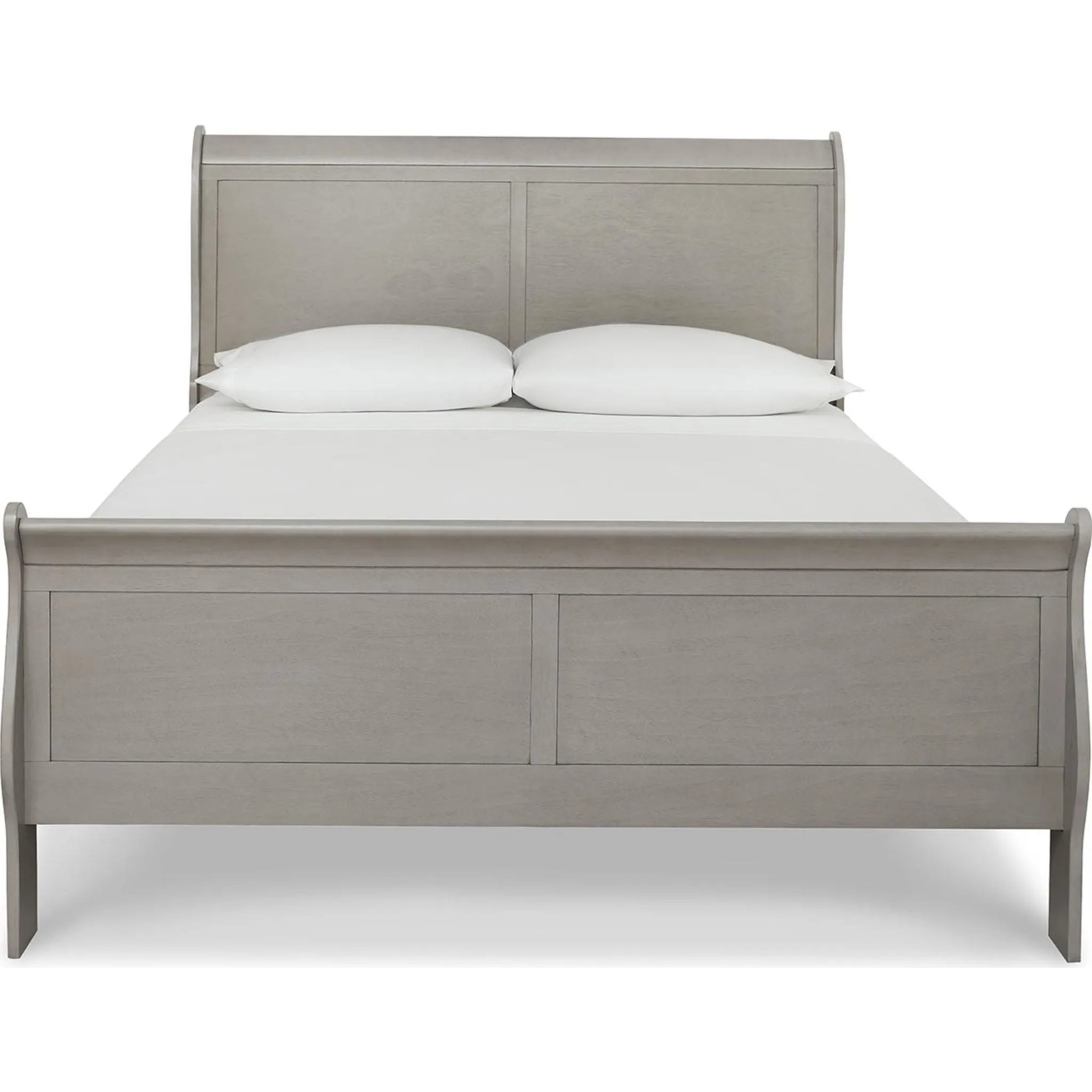 Kordasky Sleigh Bed with Mirrored Dresser - Grey