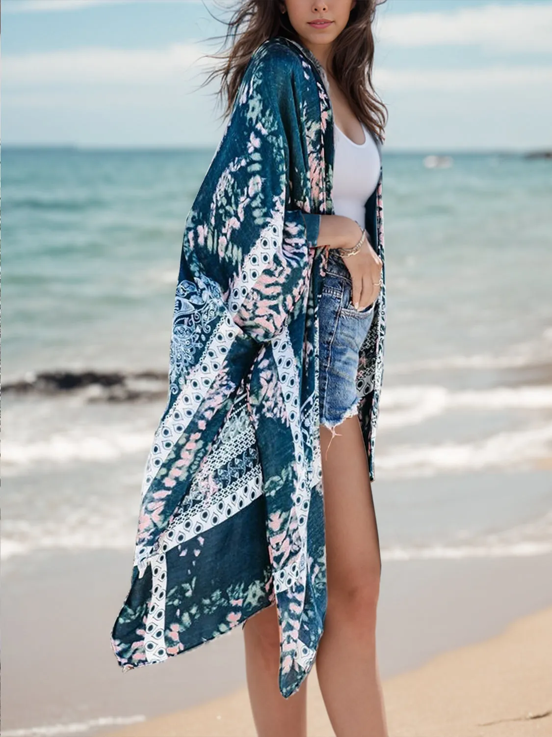 Lovelet Printed Open Front Cover-Up