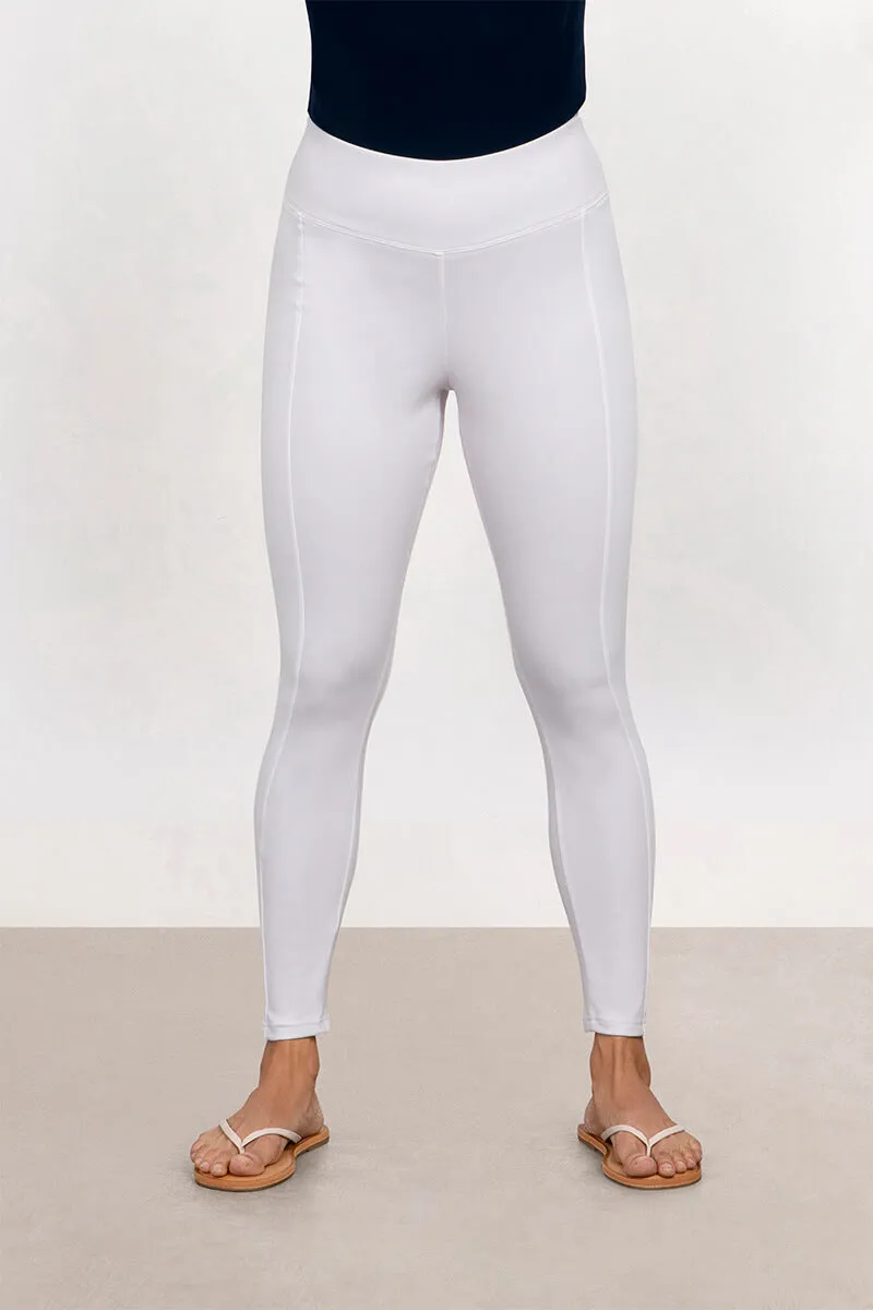 Lux Ponte Mix Legging | White