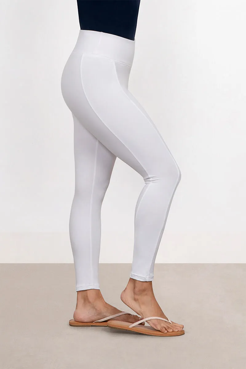 Lux Ponte Mix Legging | White