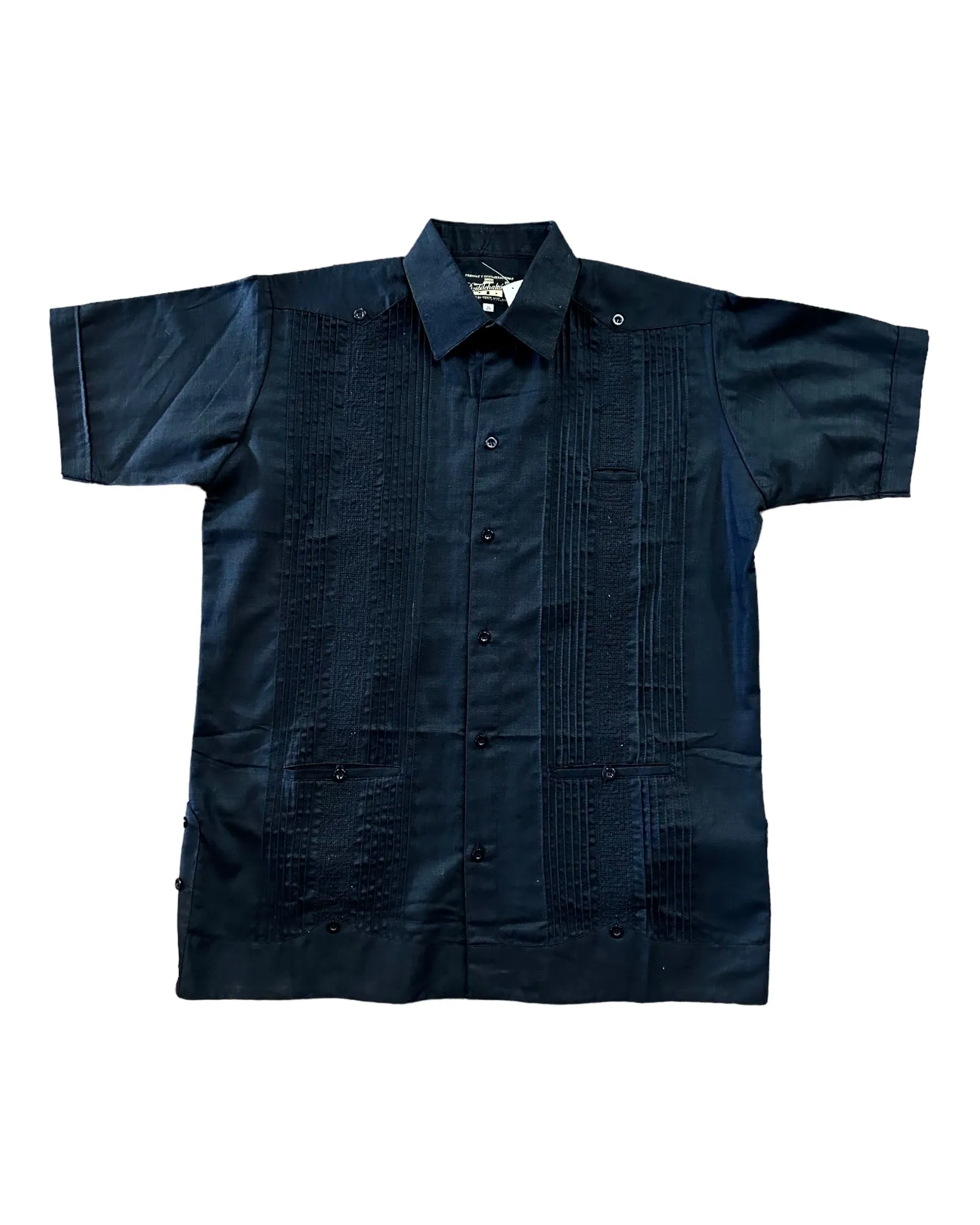 Men's Guayabera Black on Black