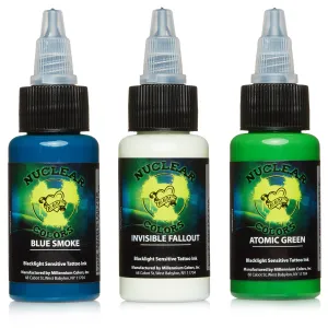 Millennium Mom's Nuclear UV Blacklight Tattoo Ink - 3 Color Set C