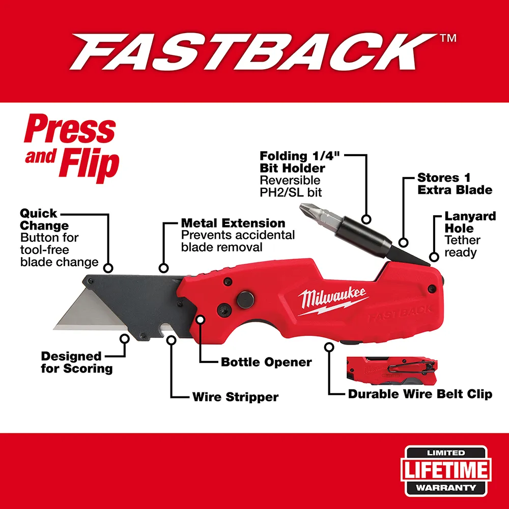 Milwaukee 6" Fastback 1 Folding Utility Knife