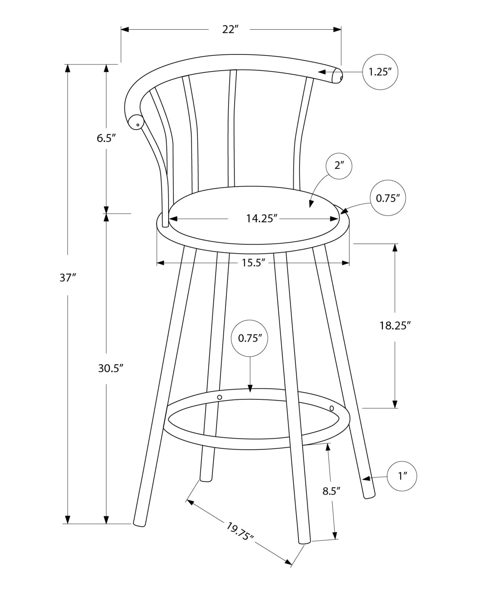 Modern Swivel Bar Stool Set: White Metal, Grey Leather Look - Set of 2