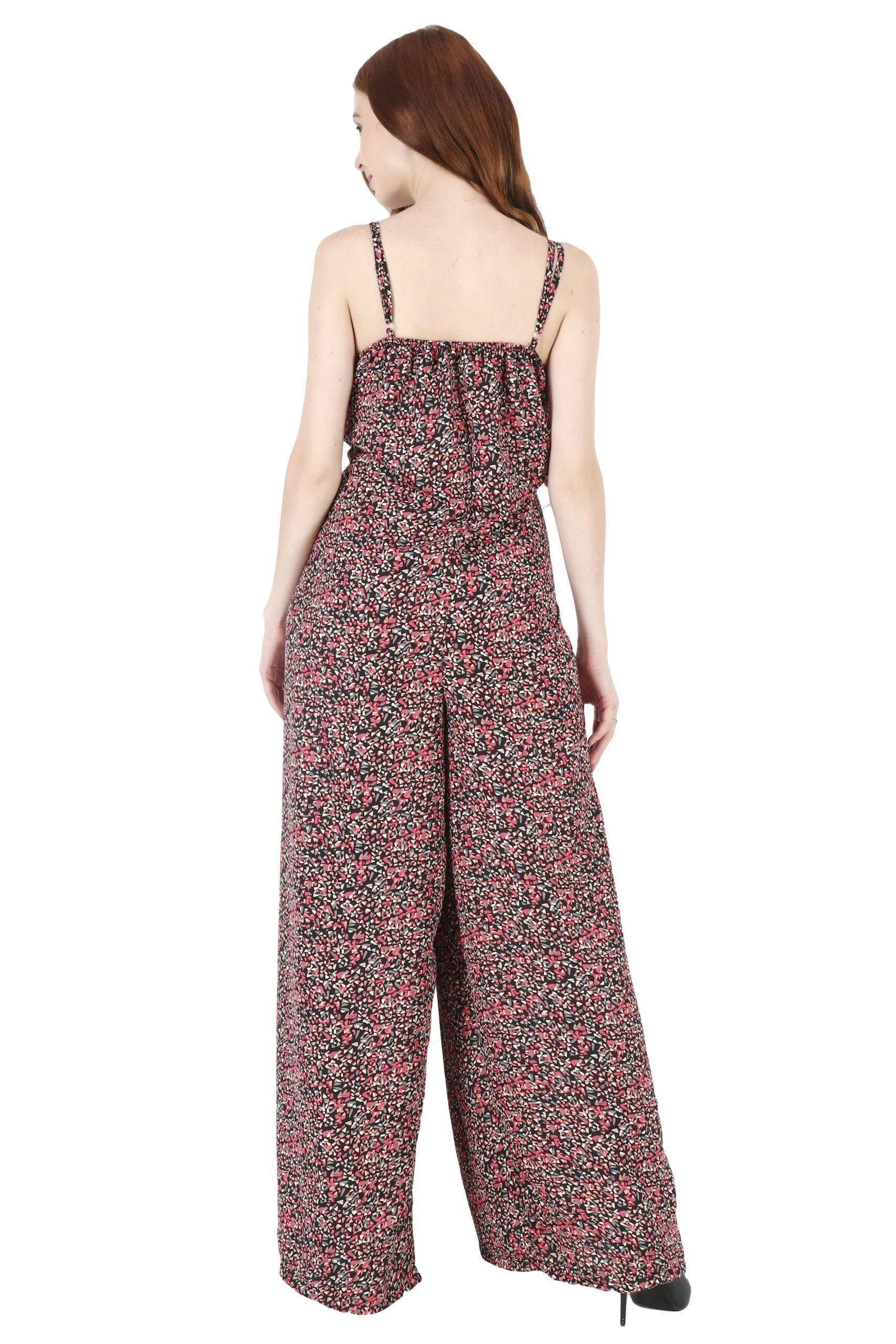 Multicolored Graphic Printed Loose Jumpsuit