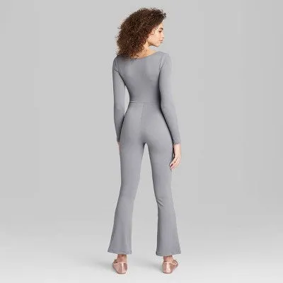 New - Women's Seamless Fabric Jumpsuit - Wild Fable Slate Gray L