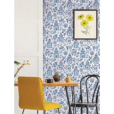 NuWallpaper Danson Peel and Stick Wallpaper Blue