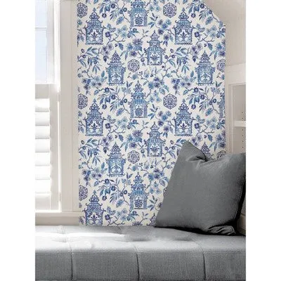 NuWallpaper Danson Peel and Stick Wallpaper Blue