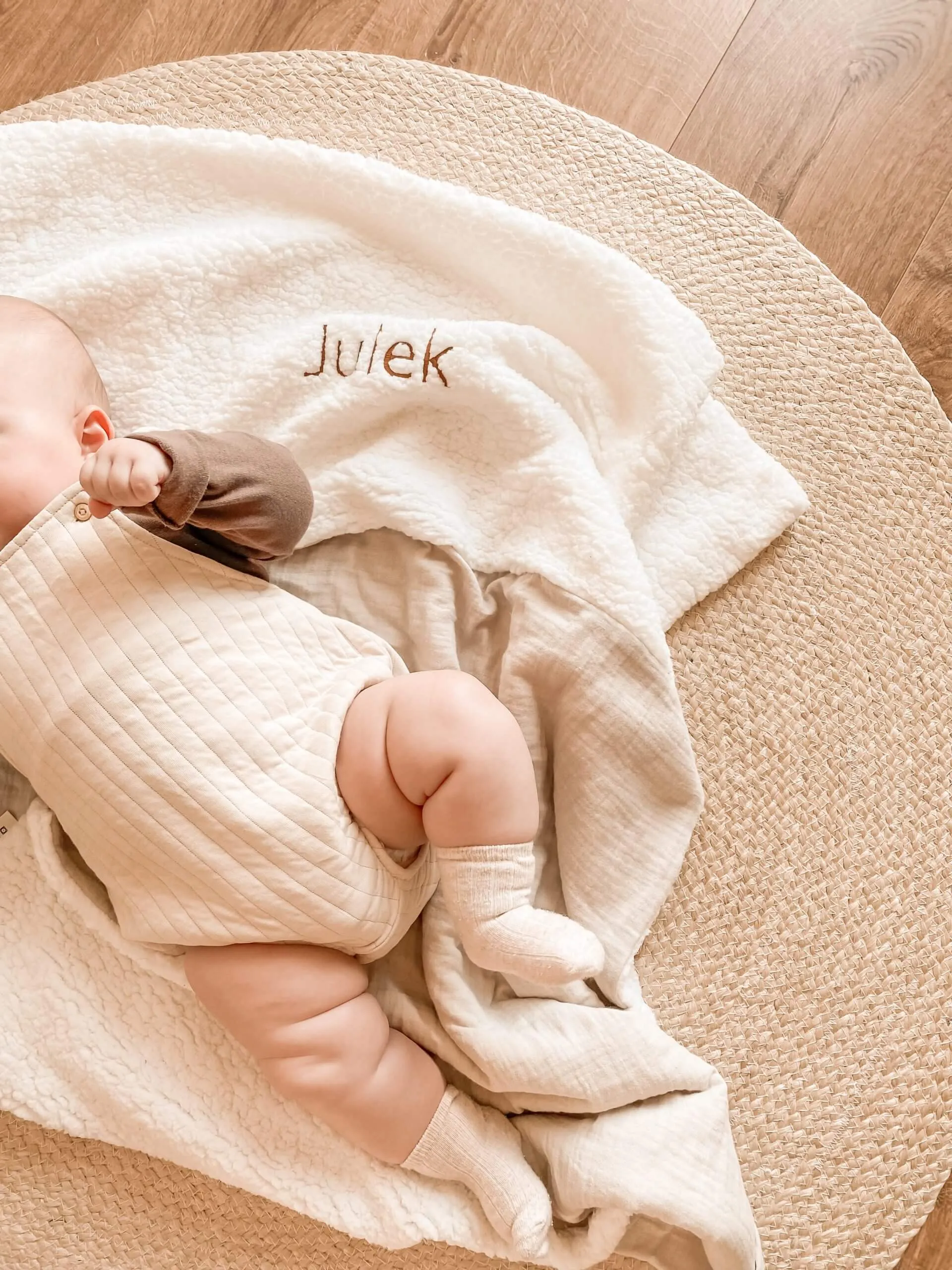 Personalised Soft Teddy Blanket with Embroidery - MADE TO ORDER