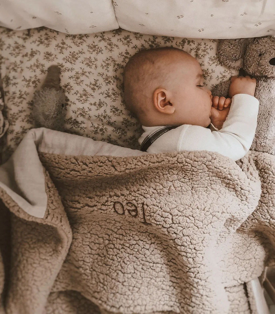 Personalised Soft Teddy Blanket with Embroidery - MADE TO ORDER