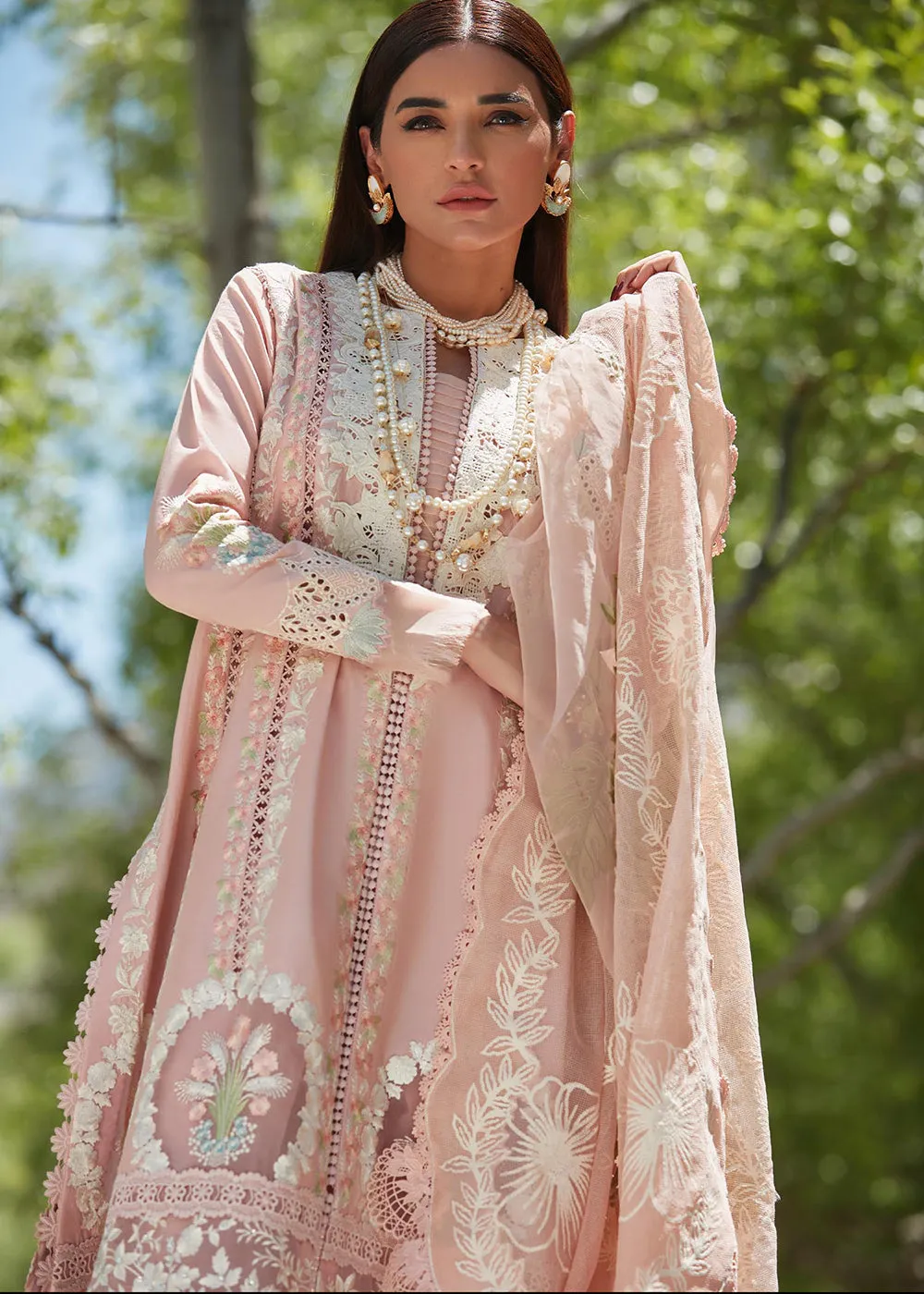 Pink Lawn Suit - Saira Shakira X Crimson Luxury Lawn '23 - Chikkankari Affair - D2B