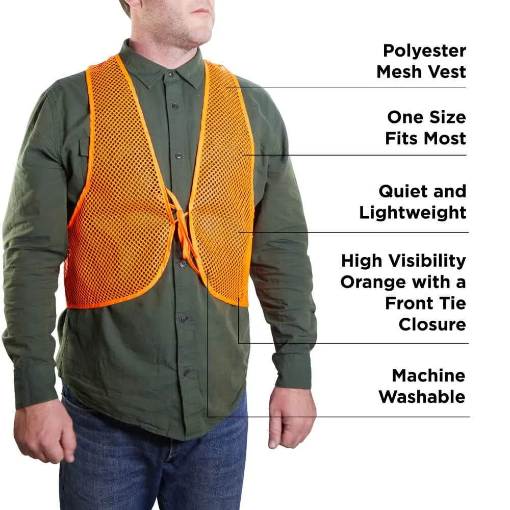 Polyester Mesh Hunting Vest - Blaze Orange